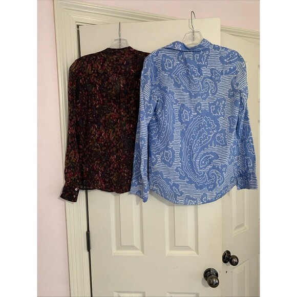 J. Crew Floral Ruffled Collar Career Long Sleeve Silk  Blouse  & Boy Fit…‎ - Picture 5 of 8